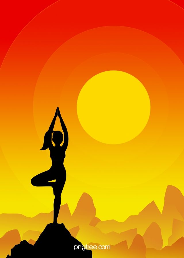 a woman doing yoga on top of a mountain at sunset with the sun in the background