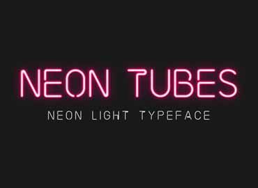 neon text that reads neon tubes neon light typeface