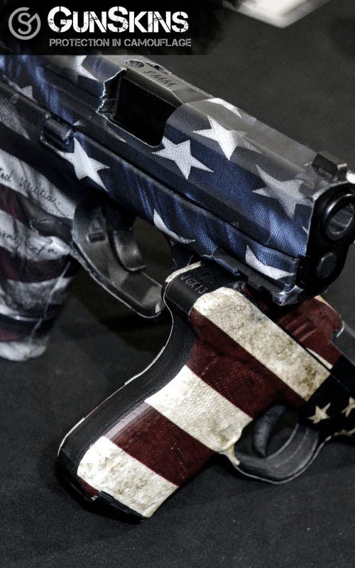 Victory and American Flag patterns are available for any pistol or handgun. Show your patriotism by wrapping your favorite firearm. #gunskins Best Concealed Carry, Concealed Carry Holsters, Home Defense, Kydex, Tactical Gear, Self Defense, Defense, American Flag, Toys