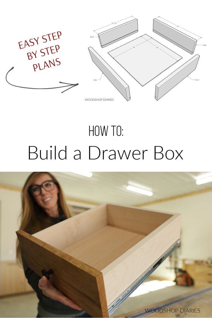 how to build a drawer box with step by step plans on the bottom and inside