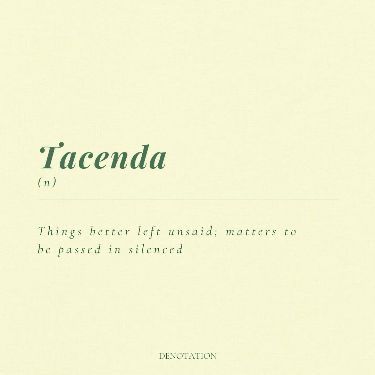 the words tacenda are written in green ink