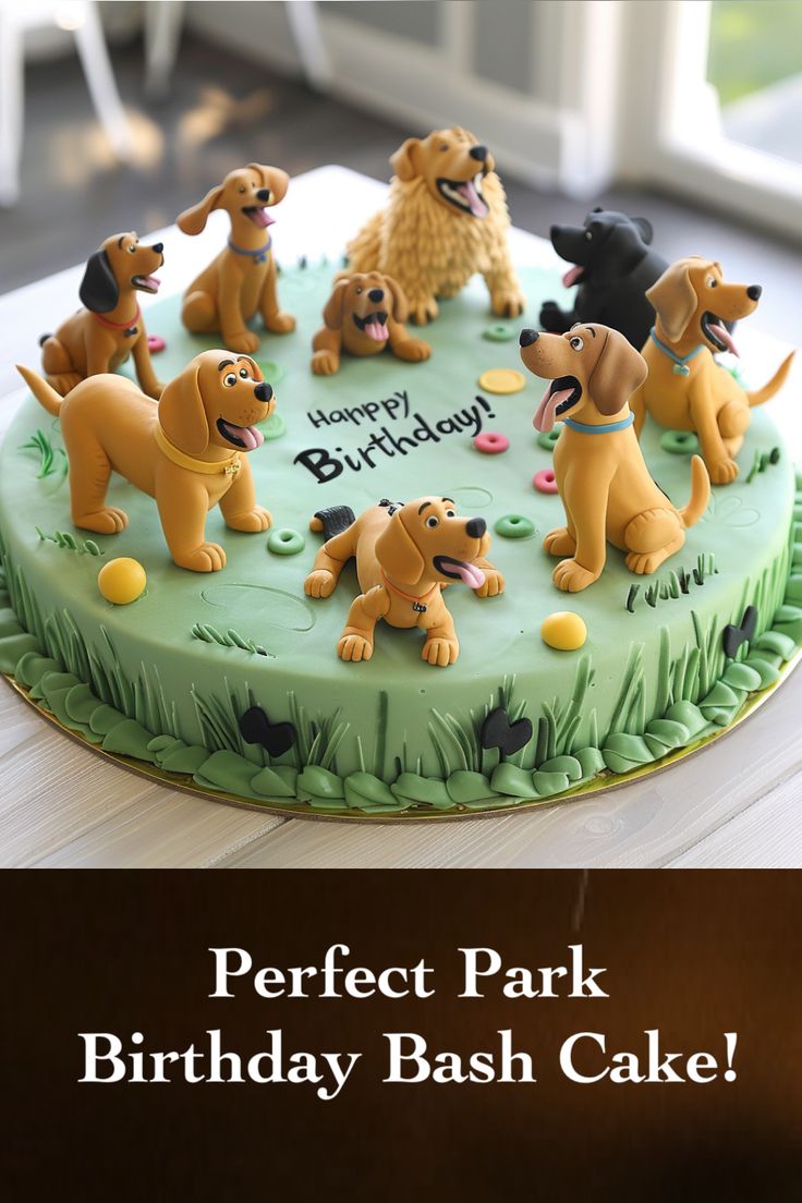 Celebrate Your Pup's Big Day: Park Theme Dog Birthday Party Cake Corgi Birthday Party Theme, Dog Theme Birthday Cake, Puppy Themed Birthday Cake, Dog Birthday Party Cake, Dog Cake Design Ideas, Dog Birthday Cake Design, Dog Theme Cake, Dog Bday Cake, Dog Themed Cake