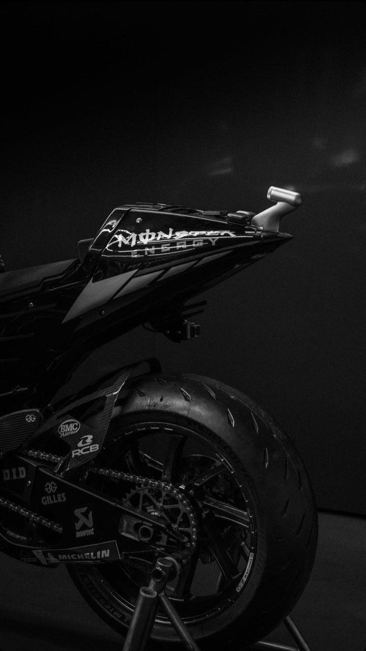 a black and white photo of a motorcycle