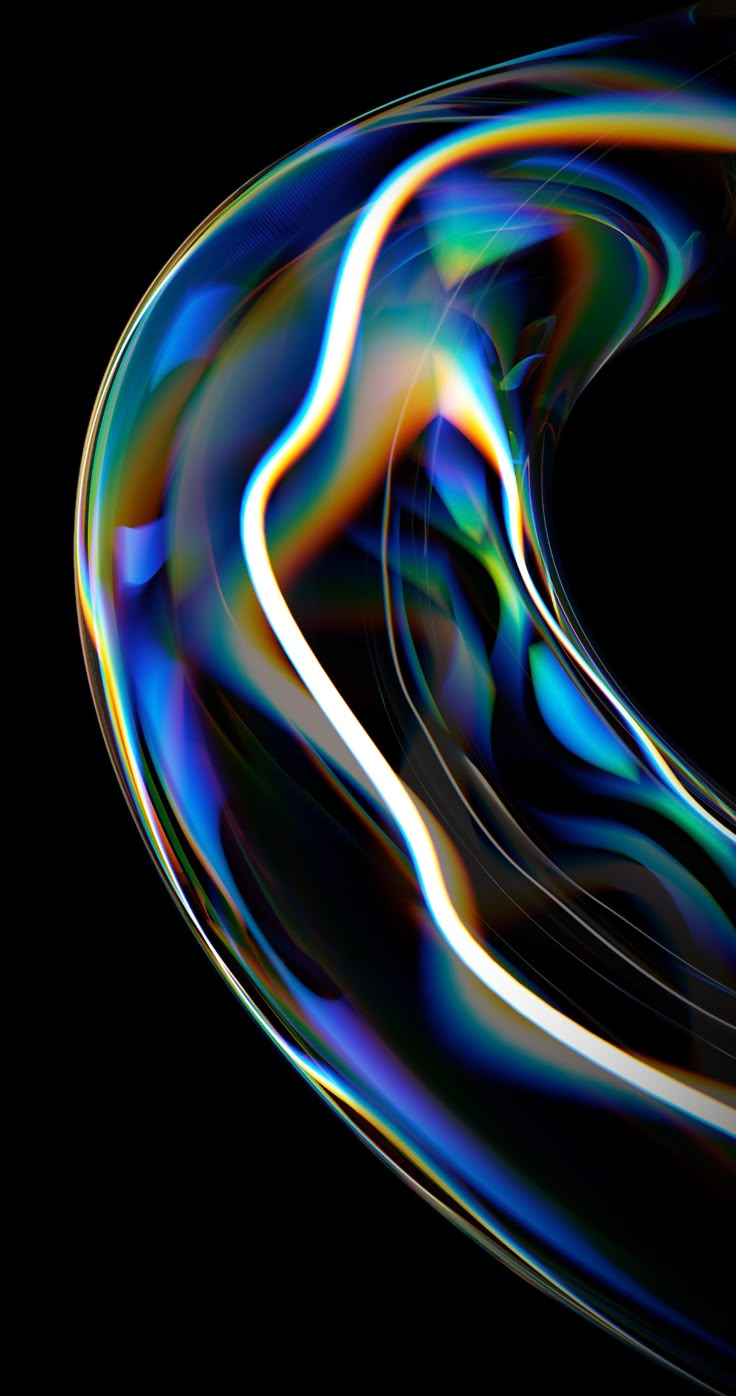 an abstract image of blue and green swirls on a black background with space for text