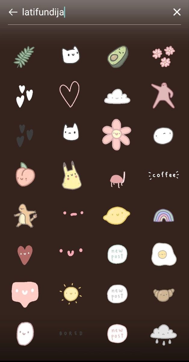 some stickers that are on the back of a cell phone, with words and animals