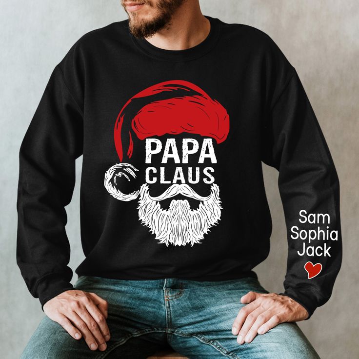 Christmas Papa Claus 2023 Gift Custom Name Kids Sweatshirt Cute and Creative Designs: Exquisite and lovely patterns, special elements make the perfect designs. The people who wear them will be proud. At the same time, they also show the love for family. Suitable for many occasions such as Christmas, Father's Day, Mother's Day, birthday This classic crew-neck sweatshirt is an essential basic item for anyone’s wardrobe. The ribbed cuffs on the sleeves and waist are reinforced, and the high-quality Christmas Papa, Best Gifts For Nurses, Gifts For Nana, Nana Sweatshirt, Nana Christmas Gifts, Gifts For Nurses, Pediatric Nurse, Nurse Sweatshirt, Nana Gifts