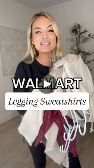 3.2K views · 588 reactions | WALMART LEGGINGS SWEATSHIRTS🍂🍁COMMENT “LINK” AND ILL DM YOU THE LINK TO SHOP! I’ve rounded up the best legging friendly sweatshirts from Walmart! These are perfect basics for your fall wardrobe! Follow me for more affordable casual fall outfits! #walmart #walmartfinds #walmartfashion #walmartstyle #sweatshirts #leggings #casual #casualstyle #casualoutfit #affordablefashion #affordablestyle #affordable #over30  #over30style #over30fashion #fallfashion #fallstyle #falloutfits | Airelle Carr Walmart Fashion Winter 2024, Outfit Ideas For Leggings, Walmart Winter Outfits, Oversized Sweatshirt Outfit Women, Leggings And Oversized Sweatshirt, Walmart Outfits Fall 2024, Beige Sweatshirt Outfit, Cute Walmart Outfits, Cozy Mom Outfits