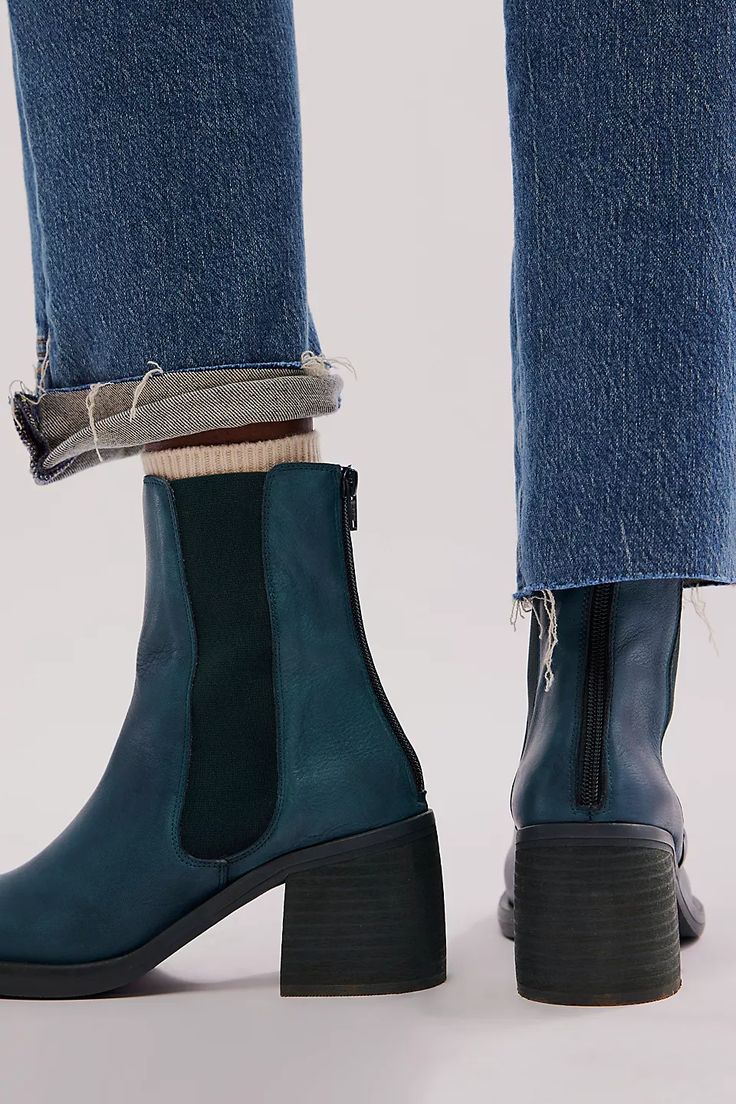 Essential Chelsea Boots | Free People Free People Store, Leather Chelsea Boots, Boho Clothing, Stacked Heel, Boho Outfits, Wardrobe Essentials, Chelsea Boots, Fashion Shoes, Chelsea