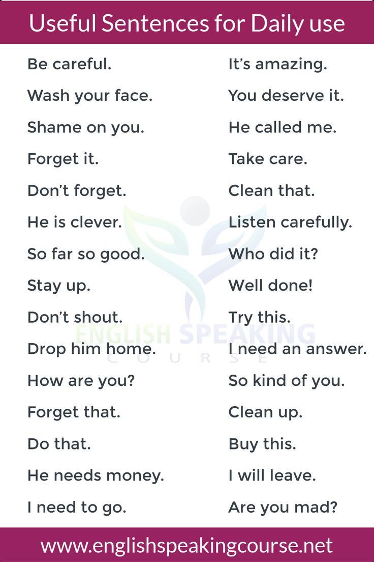 an english speaking poster with the words useful sentences for daily use