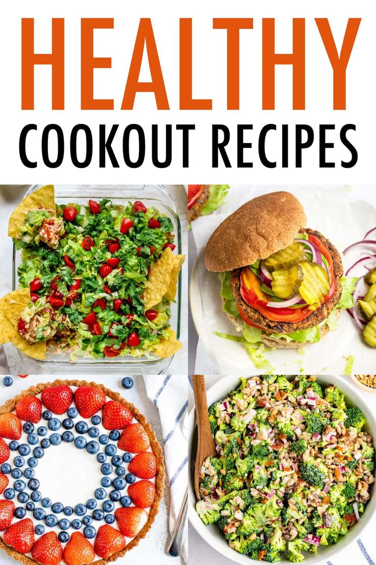 healthy cookout recipes with text overlay