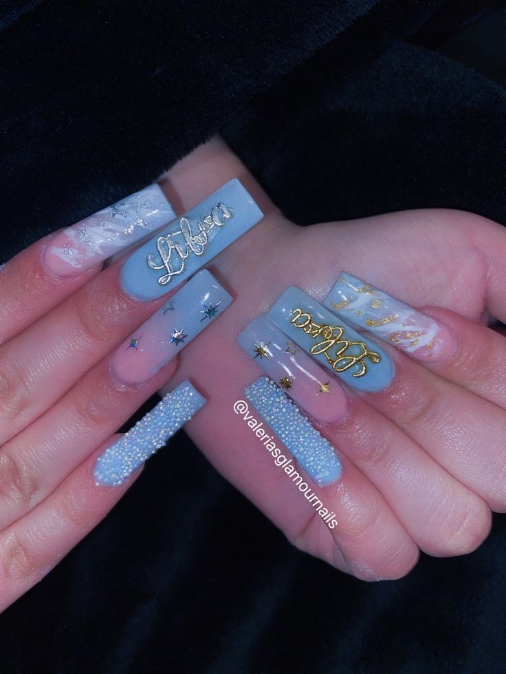 Libra Nail Ideas Acrylic, Libra Birthday Nails Acrylic, Libra Zodiac Sign Acrylic Nails, September Bday Nails, Libra Birthday Nail Set, Libra Szn Nails, Birthday Nails For Libras, Libra Bday Nails Ideas, Nails Libra Design