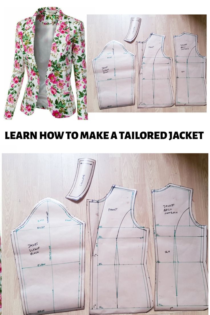 the instructions for how to make a tailored jacket with flowers on it, including an open front