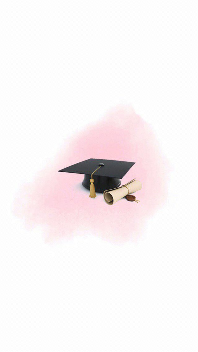 a graduation cap and diploma laying on top of a pink background with the word congratulations written in gold