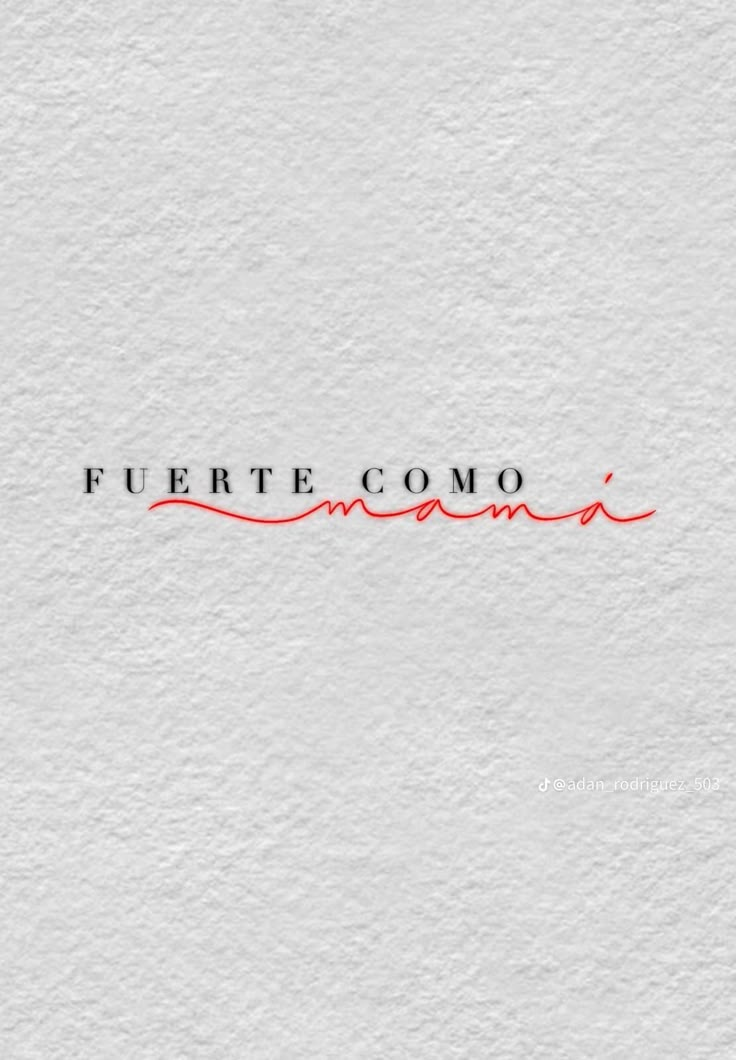 the word fuerte com written in red ink on a white paper with black lettering