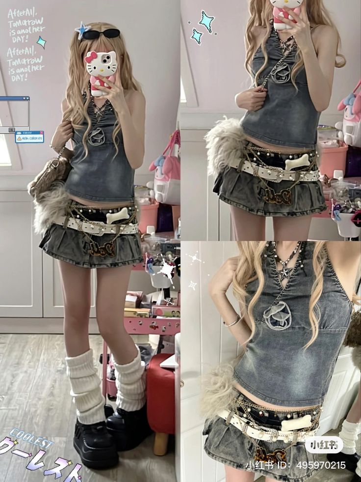 Grunge Gyaru, 일본 패션, Harajuku Outfits, Gyaru Fashion, Y2k Outfits, 2000s Fashion Outfits, Alternative Outfits, Swaggy Outfits, Harajuku Fashion