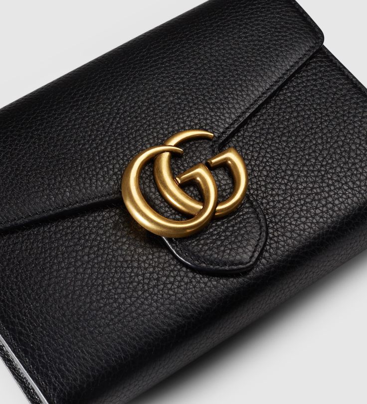 GG Marmont Leather Chain Wallet Gucci Classic Luxury Wallet On Chain, Gucci Woc, Luxury Designer Gucci Wallet On Chain, Gucci Chain Wallet, Gucci Marmont Wallet On Chain, Gucci Marmont Wallet, Gucci Wallet On Chain, Gucci Classic Wallet On Chain With Gold-tone Hardware, Mini Chain Bag