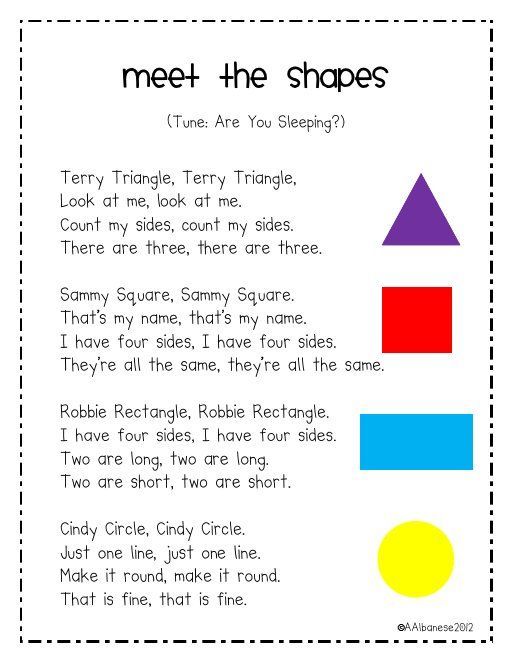 a printable worksheet to teach children about shapes and their shape skills, with the text meet the shapes