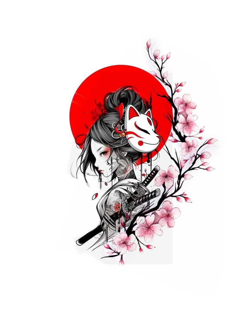 With Meaning Tattoo, Tato Geisha, Geisha Tattoo Design, Sakura Tattoo, Tattoos Infinity, Geisha Tattoo, Japan Tattoo Design, More Tattoo, Japanese Art Prints