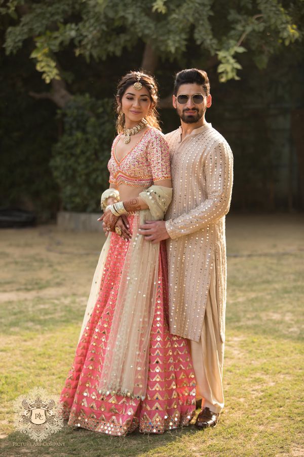 A Delhi Wedding With The Bride In A Shimmery Lehenga Gowns For Engagement, Groom Dress Men, Wedding Dresses Men Indian, Sangeet Outfit, Mehendi Outfits, Couple Wedding Dress, Indian Bride Outfits, Couple Dress, Wedding Dress Men