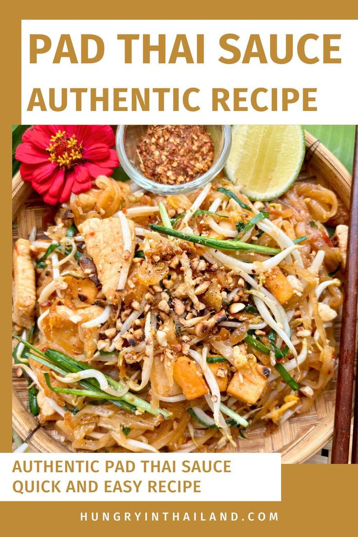 pad thai sauce authentic recipe with text overlay