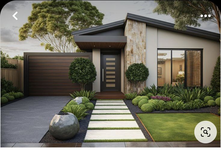 an image of a house with landscaping in the front yard