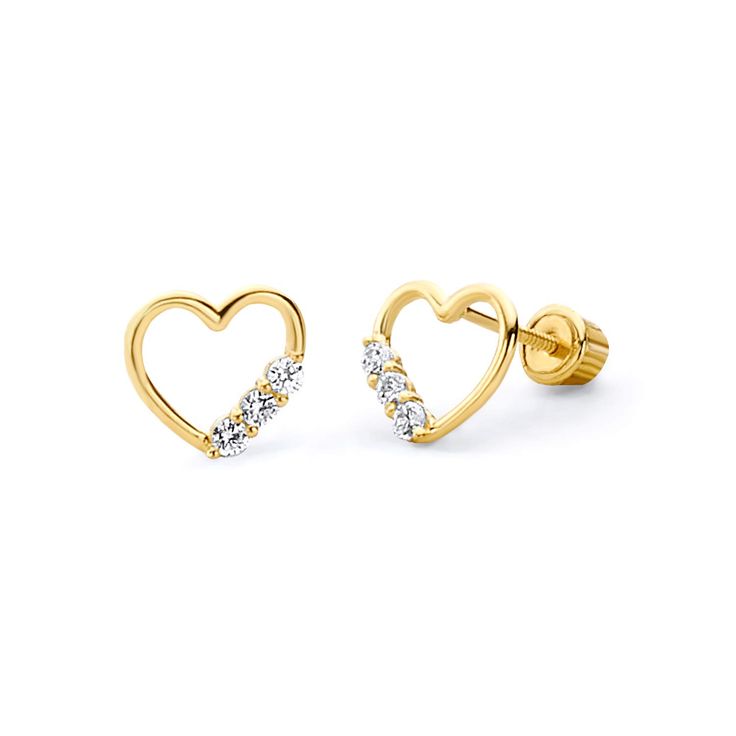 PRICES MAY VARY. The earrings feature a pair of 14k gold. They also feature a shiny polished finish and make the perfect gift for yourself or a loved one. Shipment Receipt, Yellow Style, Heart Stud Earrings, Heart Studs, Gold Polish, Heart Earrings Studs, Fine Jewellery Earrings, Gold Earrings Studs, Huggies Earrings