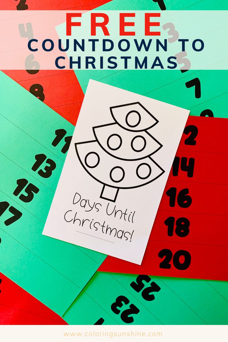 a pile of christmas cards with the words free countdown to christmas on them and numbers around it