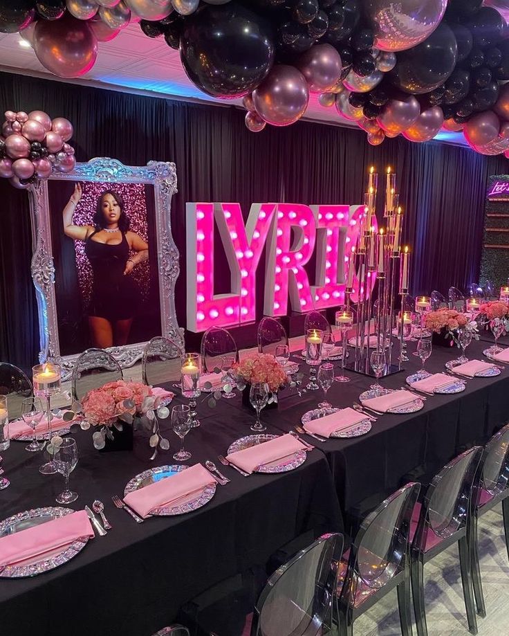 a long table is set up for a party