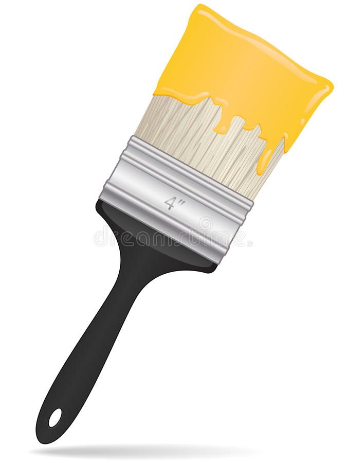 a yellow paint brush with white bristles on it royalty images and clippings