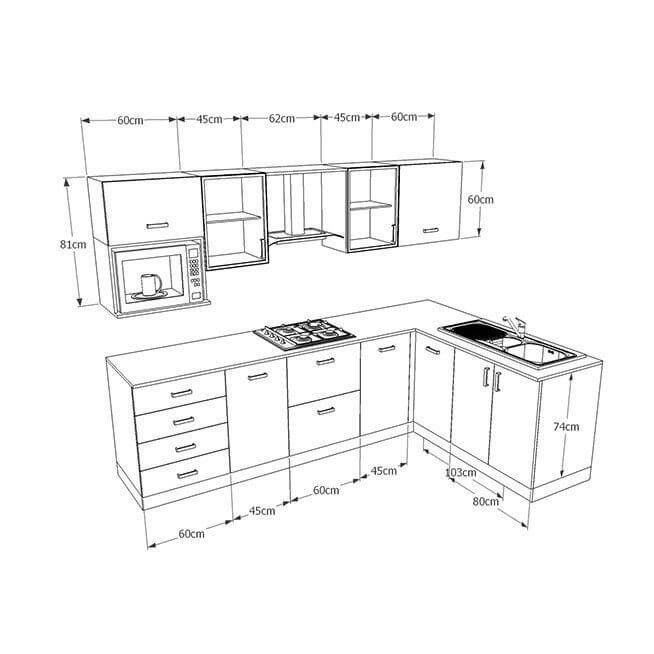 a drawing of a kitchen with an oven, sink and countertop measurements for the cabinets