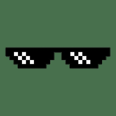 the pixel glasses are black and white