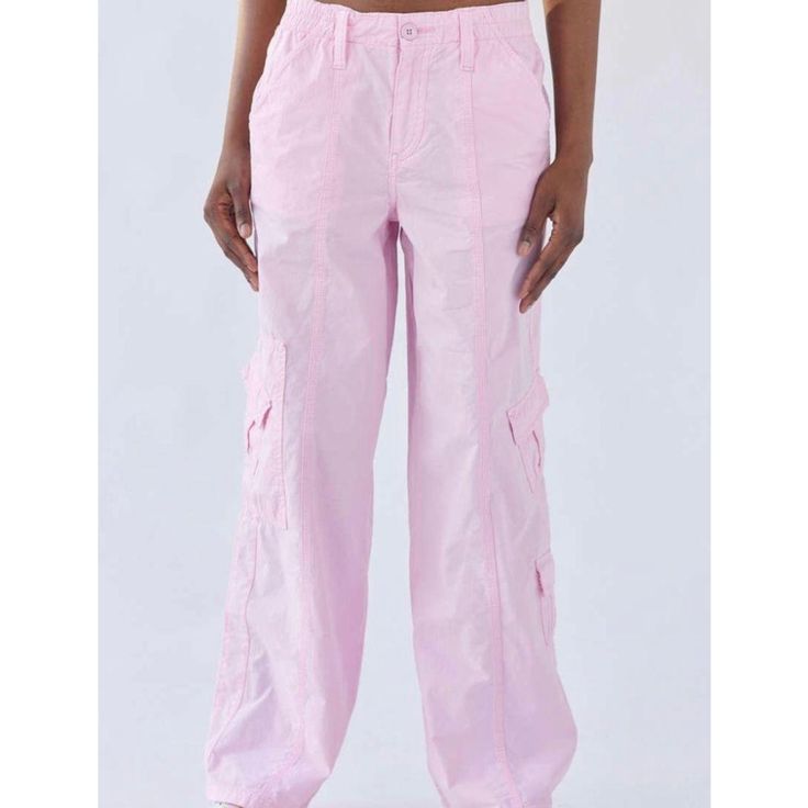 Pink Y2k Low Rise Cargo Pants Never Worn New Without Tags Spring Full-length Parachute Pants With Pockets, Pink Y2k Bottoms For Spring, Pink Wide Leg Y2k Bottoms, Y2k Pink Wide Leg Bottoms, Y2k Wide Leg Parachute Pants For Spring, Y2k Pink Bottoms With Pockets, Y2k Style Straight Leg Parachute Pants For Summer, Trendy Spring Full-length Cargo Pants, Trendy Spring Full Length Cargo Pants