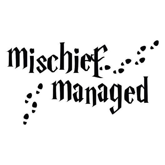 the word mischef managed written in black ink