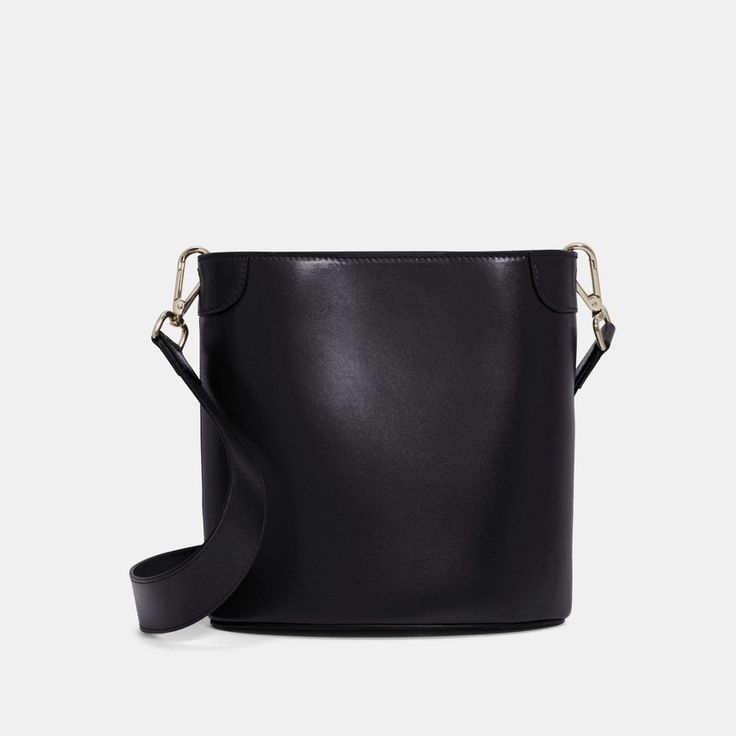 Theory Black Bucket Bag, Brand New In Packaging Small Bucket Bag, Black Bucket Bag, Small Buckets, Black Bucket, Stylish Purse, Black Crossbody Purse, Purple Suede, Chain Crossbody Bag, Leather Bucket Bag