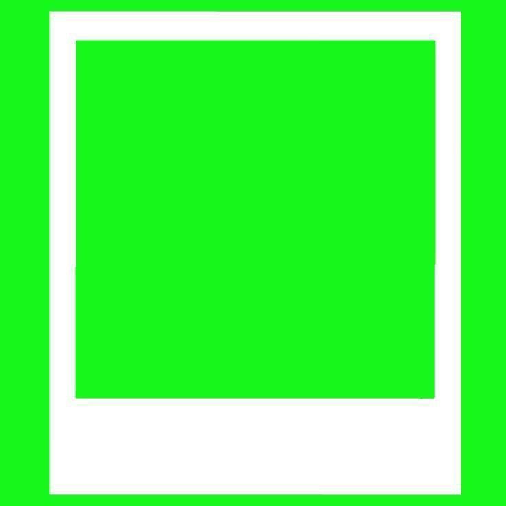 a white square frame on a green background