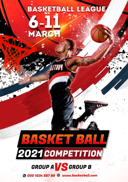 the basketball competition flyer is designed to look like an advertisement