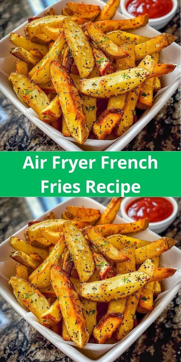 air fryer french fries with ketchup on the side