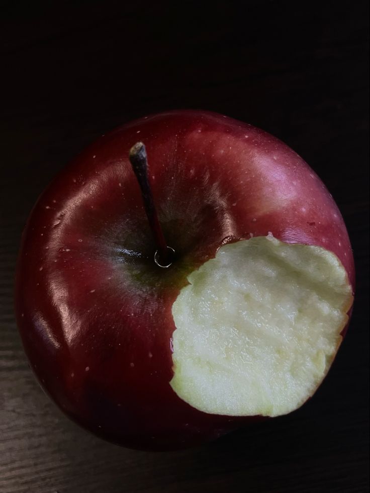 an apple that has been cut in half