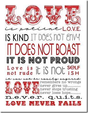 a cross stitch pattern with the words love is kind of does not envy it does not roast