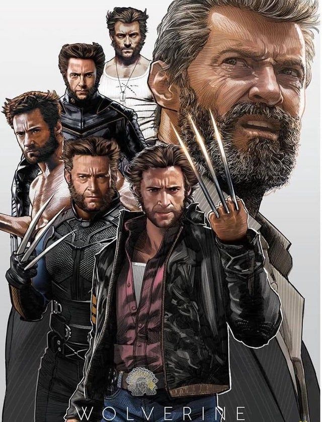 an image of the wolverine movie characters with their claws in each hand and one holding two knives