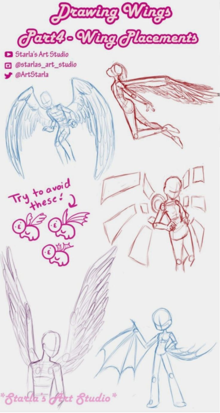 drawing wings with different types of wings and how to draw them in this video game