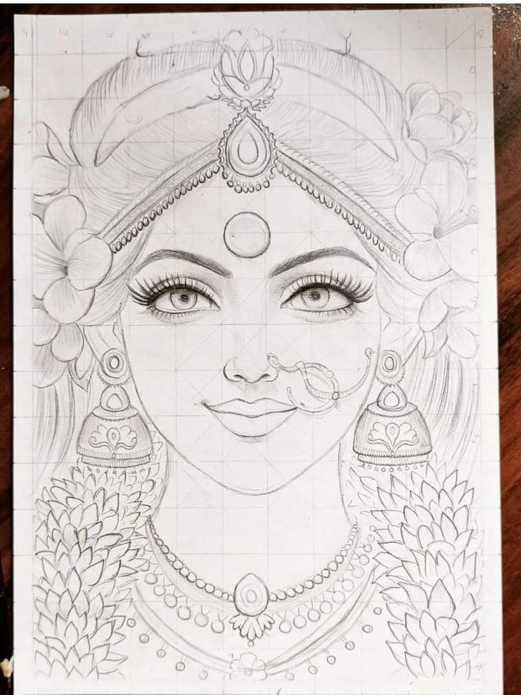 Maa Durga Drawing, Goddess Drawing, Durga Drawing, Lord Krishna Sketch, Canvas Art Painting Abstract, Easy Disney Drawings, Paper Art Design, Pencil Sketch Images, How To Make Drawing