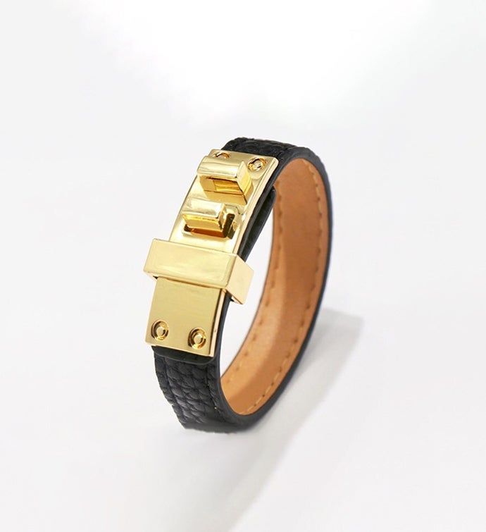 Faux Black Leather Cuff with gold clasp | Faux Black Leather Cuff with gold clasp | 1-800-Flowers Gifts Delivery Faux Black Leather Cuff Bracelet With Heart, Leather Bangle, Titanium Bracelet, Luxury Bracelet, Heart Lock, Leaf Flower, Gold Bag, Four Leaf, Jewelry Women