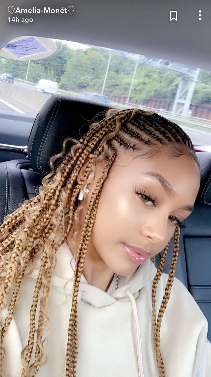 Amelia Monet Braids, Braids Honey Blonde, Protective Hairstyles For Natural Hair, Goddess Braids Hairstyles, Box Braids Hairstyles For Black Women, Braids Hairstyles Pictures, Cute Box Braids Hairstyles, Dyed Natural Hair, Protective Hairstyles Braids