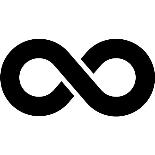 the letter o is made up of two interlinked circles, black and white