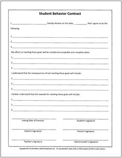 the student behavior contact form is shown in this document, which contains information for students to use