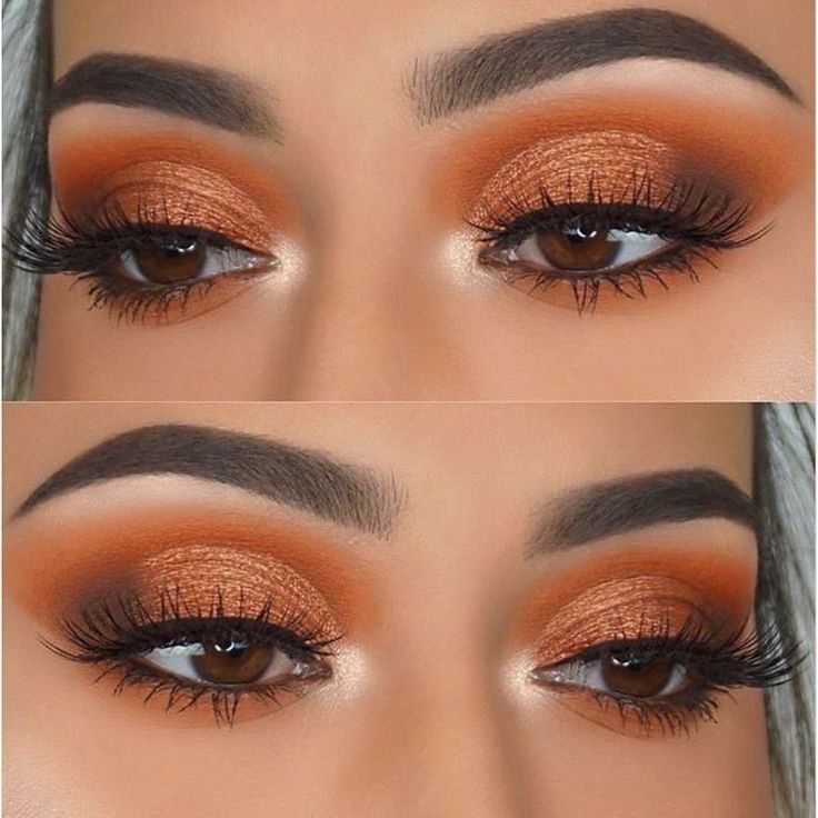 Orange Smokey Eye Makeup, Orange Smokey Eye, Thanksgiving Makeup, Fall Eye Makeup, Make Up Designs, Eye Makeup Images, Orange Eyeshadow, Orange Makeup, Beauty Make-up