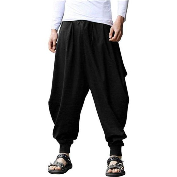 Baggy Fantasy Pants, Japanese Harem Pants, Harem Pants Drawing, Baggy Pants Reference, Flowy Outfits, Baggy Harem Pants, Japanese Pants, Pants Drawing, Checkered Trousers