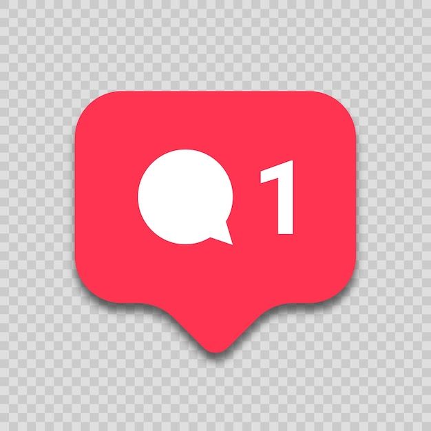 a red speech bubble with the number one on it