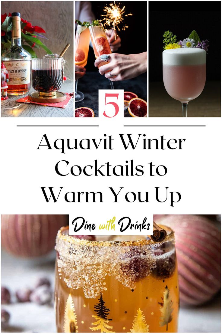 Collage of 4 aquavit winter cocktails. Jameson Cocktails Easy, Jameson Drinks Recipes, Jameson Recipes, Hot Winter Cocktails, Jameson Drinks, Aquavit Cocktails, Supper Club Theme, Jameson Cocktails, Christmas Supper